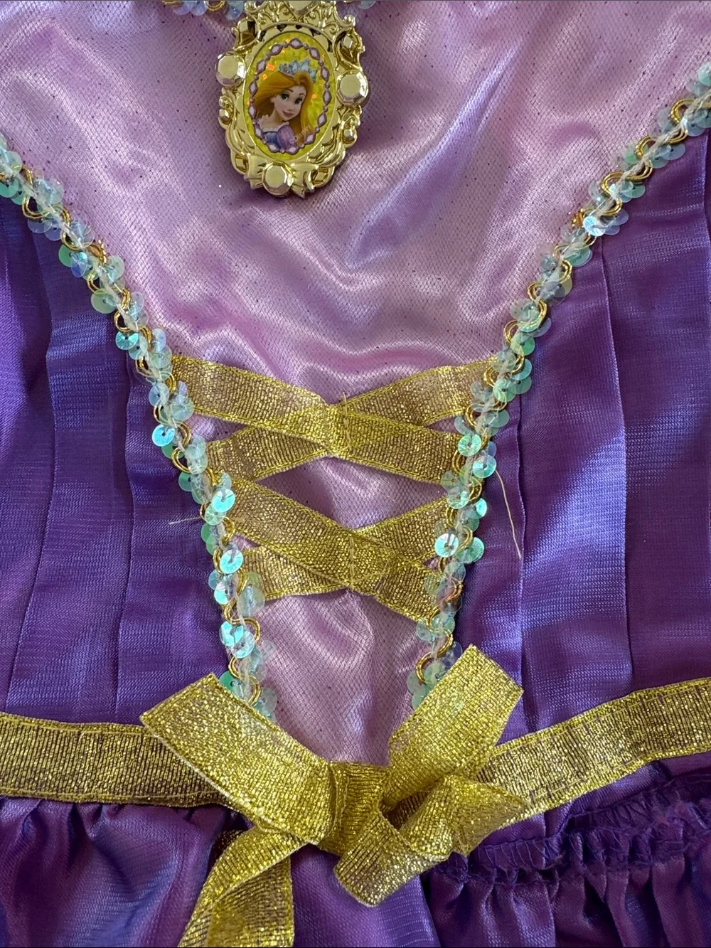 Disney Purple and Pink Princess Dress-Up Gown with Gold Trim